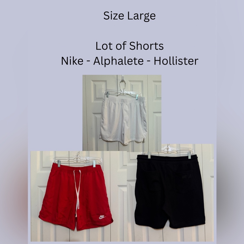 Lot of 3, Nike, Hollister and Alphalete, size Large Shorts